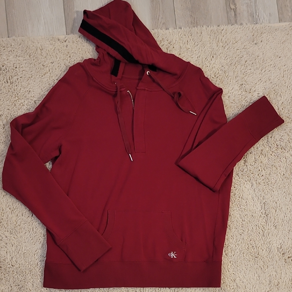 Calvin Klein Men's Burgundy Hoodie Sweater